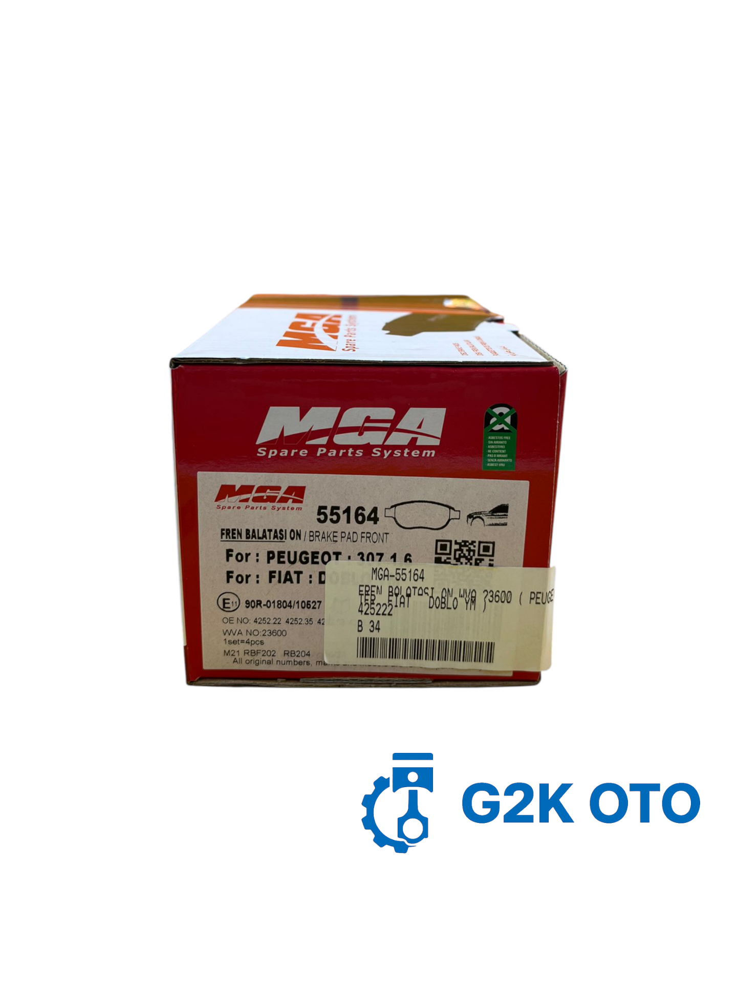 FREN BALATASI ON WVA 23600 ( PEUGEOT   307 1.6 HDI  PARTER / FIAT   DOBLO YM ) 425235 425222