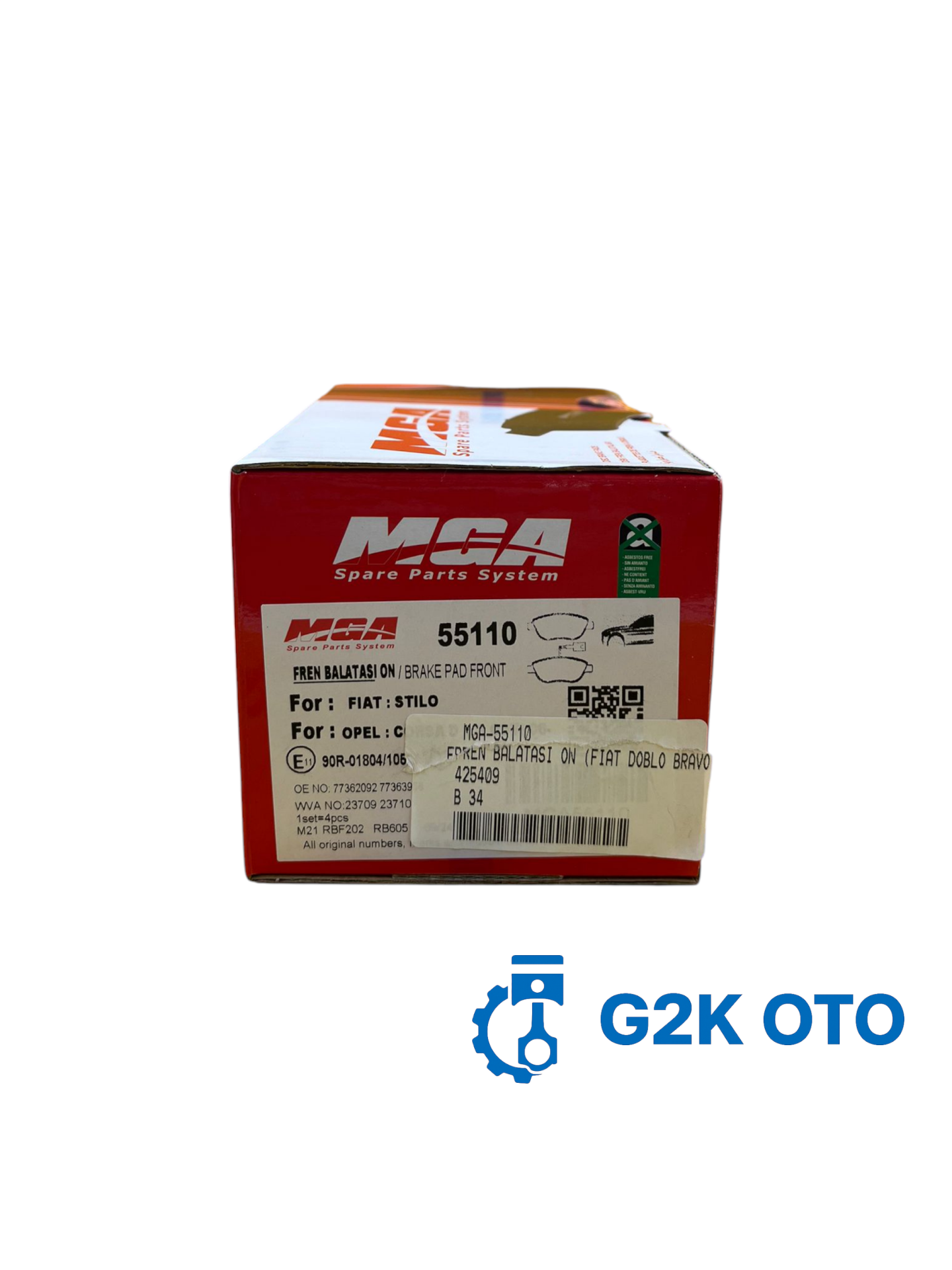 FREN BALATASI ON (FIAT DOBLO BRAVO LINEA PUNTO STILO) 425409 77365379