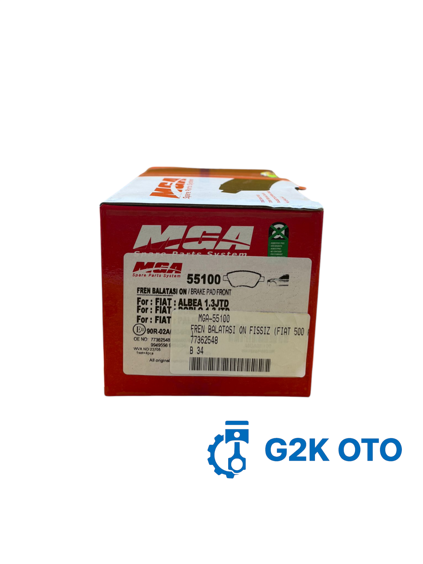 FREN BALATASI ON FISSIZ (FIAT 500 ALBEA DOBLO PANDA 05-) 77362548 55175317