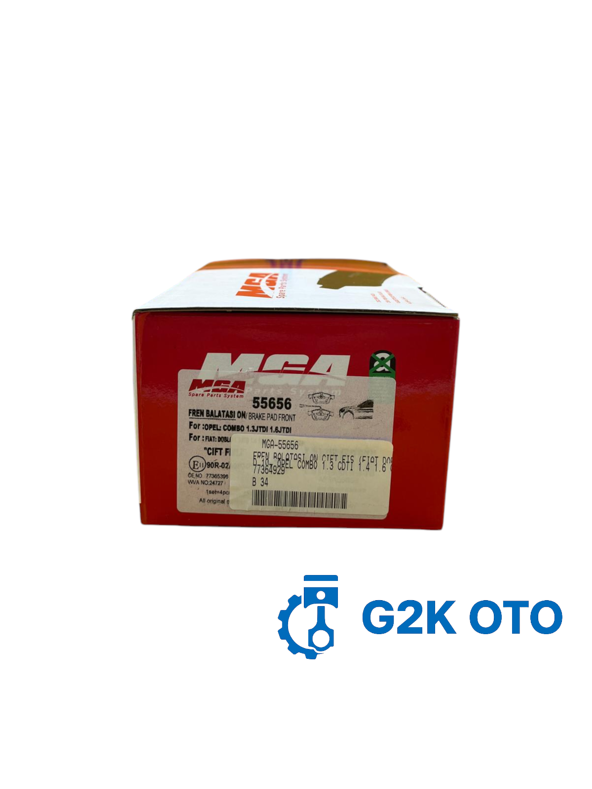 FREN BALATASI ON CIFT FIS (FIAT DOBLO 1.3JTD 1.4 1.6 JTD 10- OPEL COMBO 1.3 CDTI 1.4 1.6 CDTI 08-) 77364929