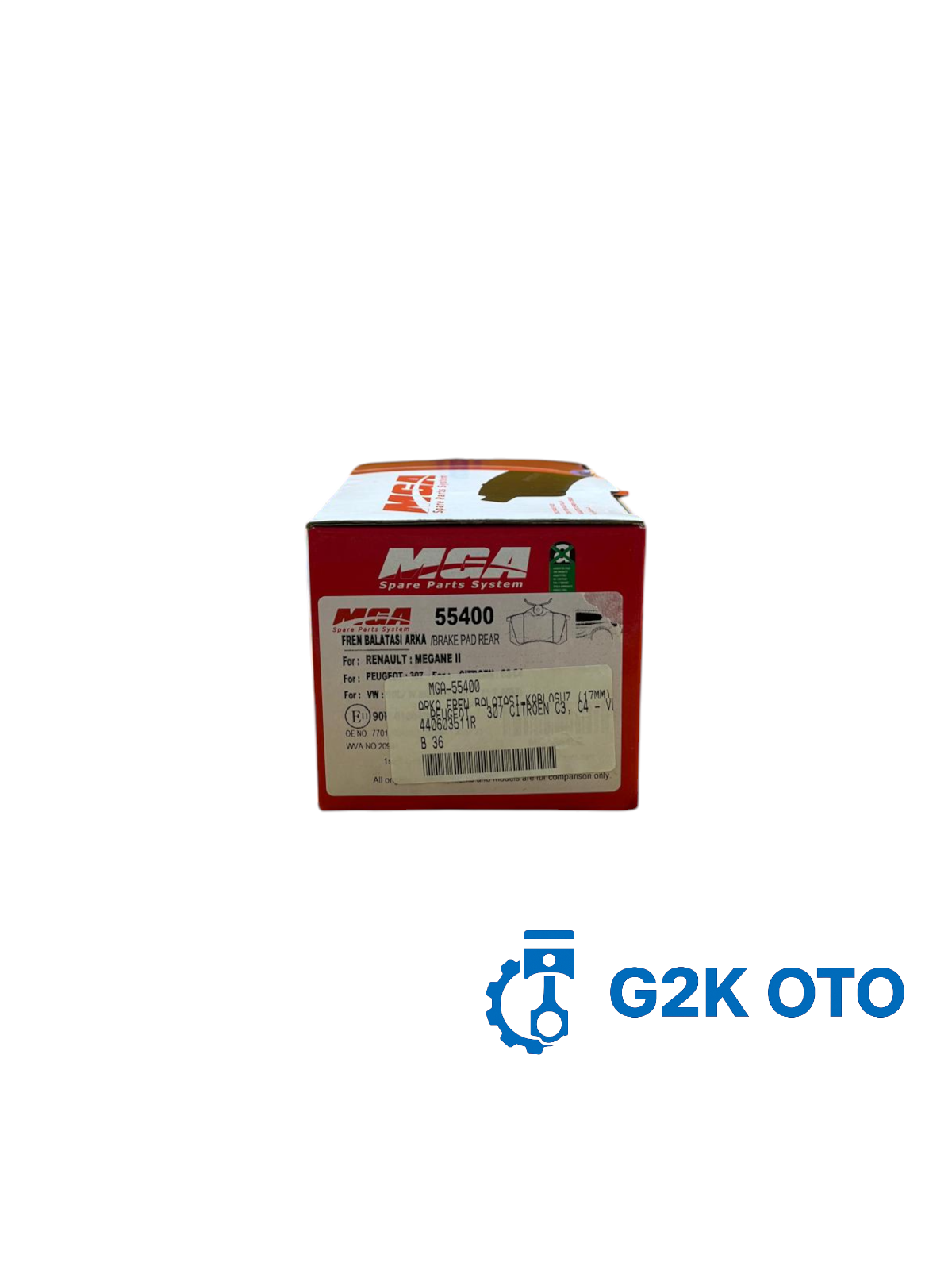 ARKA FREN BALATASI-KABLOSUZ (17MM) (RENAULT   MEGANE II / PEUGEOT   307 CITROEN C3 / C4 - VW CADDY 04-15  GOLF 84-16  PASSAT 97- 440603511R