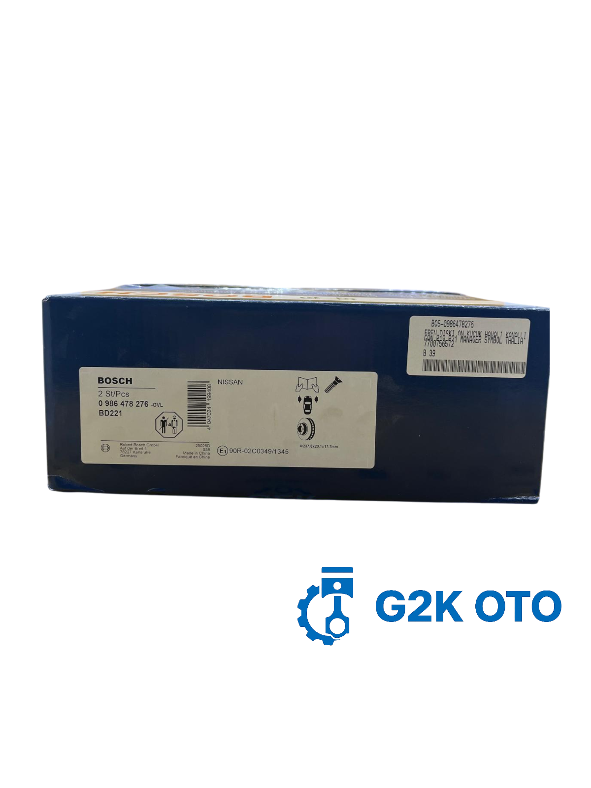 FREN DISKI ON KUCUK HAVALI KANALLI CLIO II KANGOO II LOGAN R19 R21 MANAGER SYMBOL THALIA 7700756572