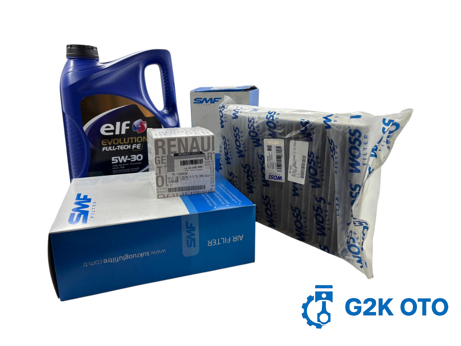 MEGANE IV BAKIM SETİ | ELF 5W-30 FULLTECH + SMF HAVA FİLTRESİ + ORİJİNAL YAĞ FİLTRESİ + WOSS POLEN FİLTRESİ + SMF MAZOT FİLTRESİ