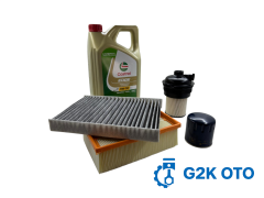 RENAULT MEGANE IV DİZEL CASTROL 5W-30 EDGE YAĞ FİLTRESİ ORİJİNAL + POLEN + MAZOT + HAVA FİLTRESİ