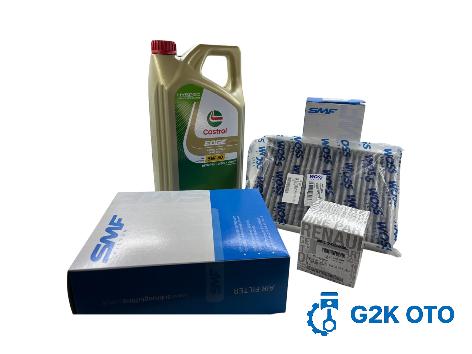 RENAULT MEGANE IV DİZEL CASTROL 5W-30 EDGE YAĞ FİLTRESİ ORİJİNAL + POLEN + MAZOT + HAVA FİLTRESİ