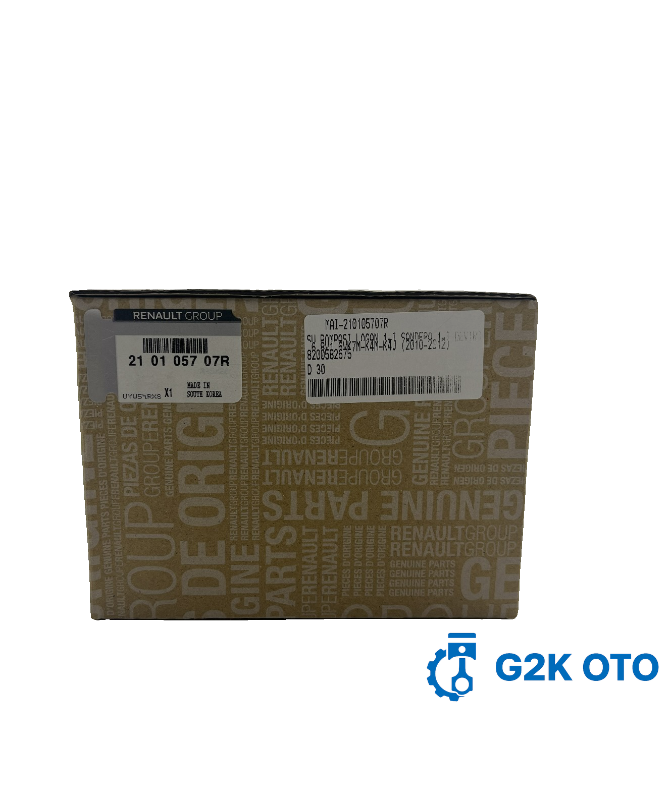 SSU POMPASI (DEVİRDAİM) | DACIA LOGAN I – SANDERO I | 1.6 8V • K7M – K4M – K4J | 2010–2012 | 210105707R • 8200582675 • 210105296R • 8200428447 • 210101302R