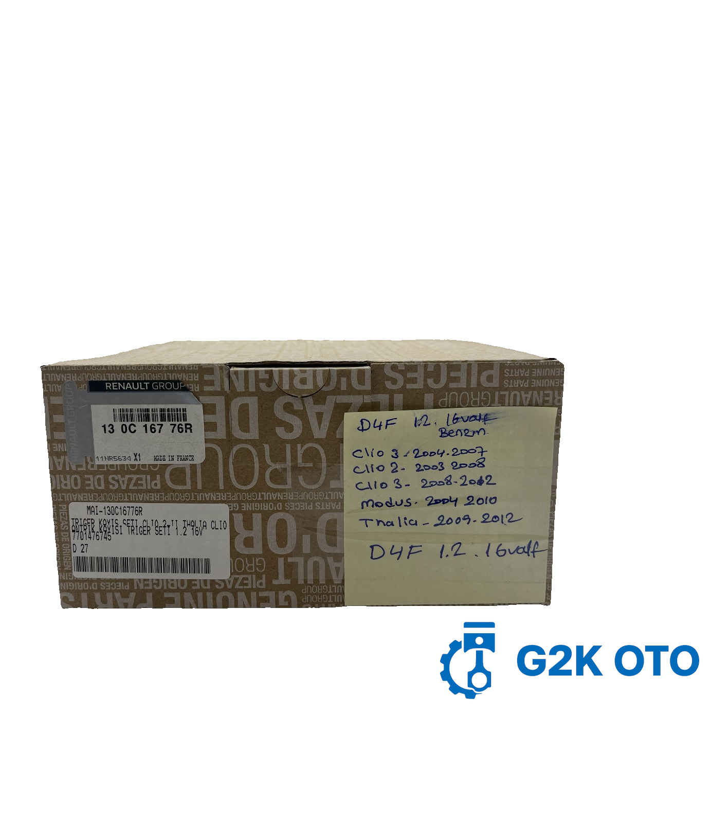 TRİGER KAYIŞ SETİ – RENAULT CLIO II / THALIA / CLIO III / MODUS – 1.2 16V – OEM 7701476745 / 7701473001 / 130C16776R