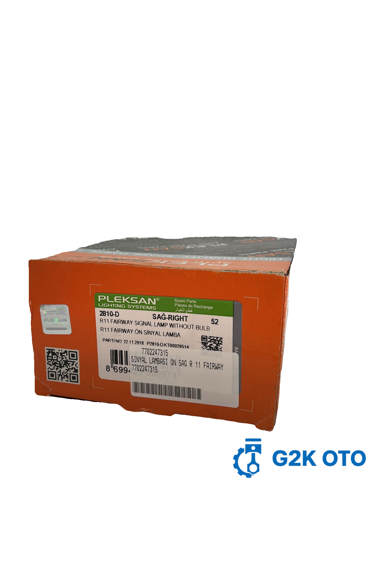 SİNYAL LAMBASI ÖN SAĞ R11 FAİRWAY 7702247315